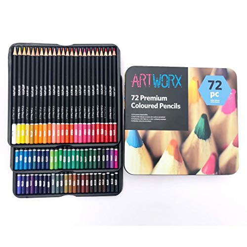 QCGZJCY 72 Colouring Pencils (Numbered),Featuring, Smooth Coloured cores,Superior Blending & Layering Performance for Wet and Dry Blending Effects