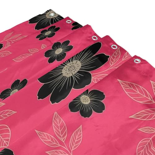 Rideau de douche marguerites 157x183 cm lavable en tissu imperméable avec 12 crochets
