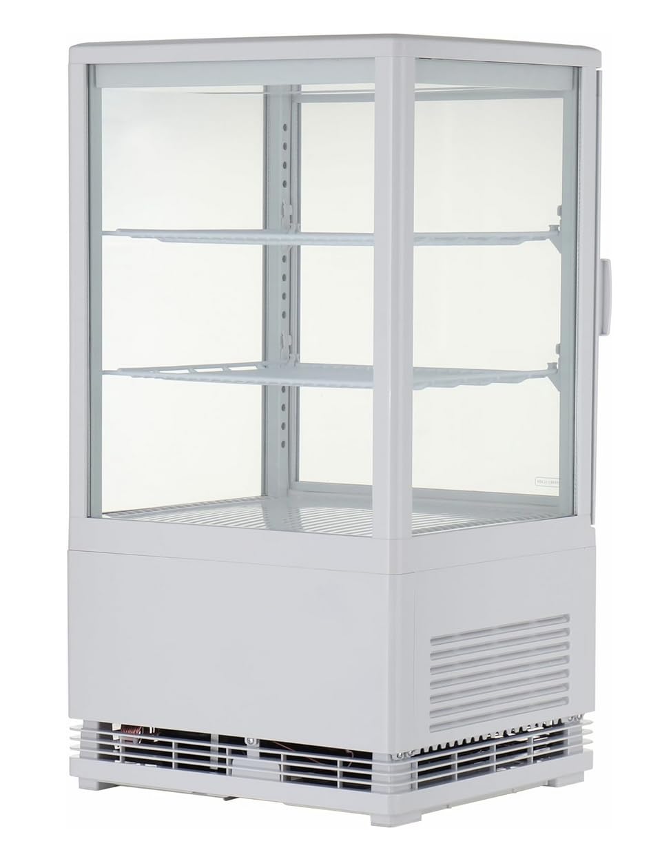 Vitrina Refriguerada Expositora, 58 L, Estantes Ajustables, Iluminación LED, Blanco y Negro medida 45,2 x 40,6 x 81,82 | Vitrina Horeca