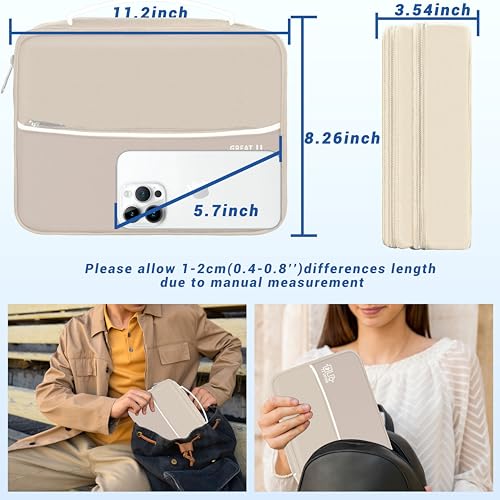 Image of Electronics Organizer,Travel Cord Organizer Pouch,Cable Organizer Bags | Waterproof Electronic Accessories Storage Case for Cables, Cords, Charger, Phone (Three Layer-Beige)