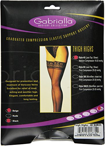 Image of GABRIALLA Sheer Graduated Compression Thigh High Stockings (20-22 mmHg) H-40 2 Pack