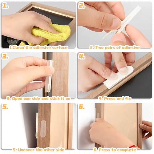 Image of 20 Pairs (40 Strips) Picture Hanging Strips Heavy Duty,2.72 inchx0.75 inchWall Hangers Without Nails Sticky Picture Hangers Easy Wall Display Picture Hangers Damage Free