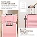 SHOWKOO Luggage Sets 3 Piece Hardside Expandable Suitcase with Double Spinner Wheels Tsa Lock, (Pink, 5 piece set)