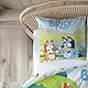 MTOnlinehandel Bluey Bettwäsche 135x200 Baumwolle für Mädchen und Jungen, Kinderbettwäsche, 1x Kissenbezug 80x80 + Bettbezug 135x200, Bingo & Bluey Geschenk