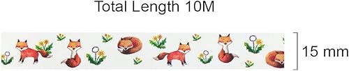 Miniatura 3 de allydrew Cinta adhesiva Washi, 0.591 in x 32.8 ft, zorros