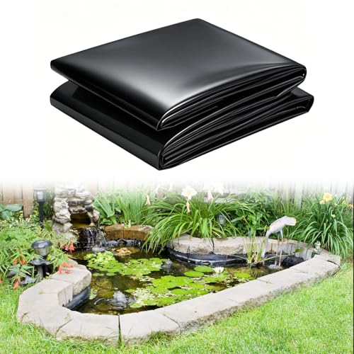 Feirdhoo Bâche pour bassin 2 x 2 m, 0,2 mm HDPE - Charge lourde - Membrane anti-poussière - Pour étang à poissons, jardin d'eau ou cascade