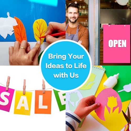 Pôster neon com 24 folhas, 28 x 35,5 cm, cartolina colorida brilhante, papel fluorescente, para apre