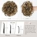 RUWISS Large Messy Bun Hair Piece 100% Human Hair Layered Wavy Curly Hair Buns Hair Piece for Women Thick Updo Hairpiece for Daily Wear Real Hair Scrunchies Ponytail Extension (Brown Mixed)