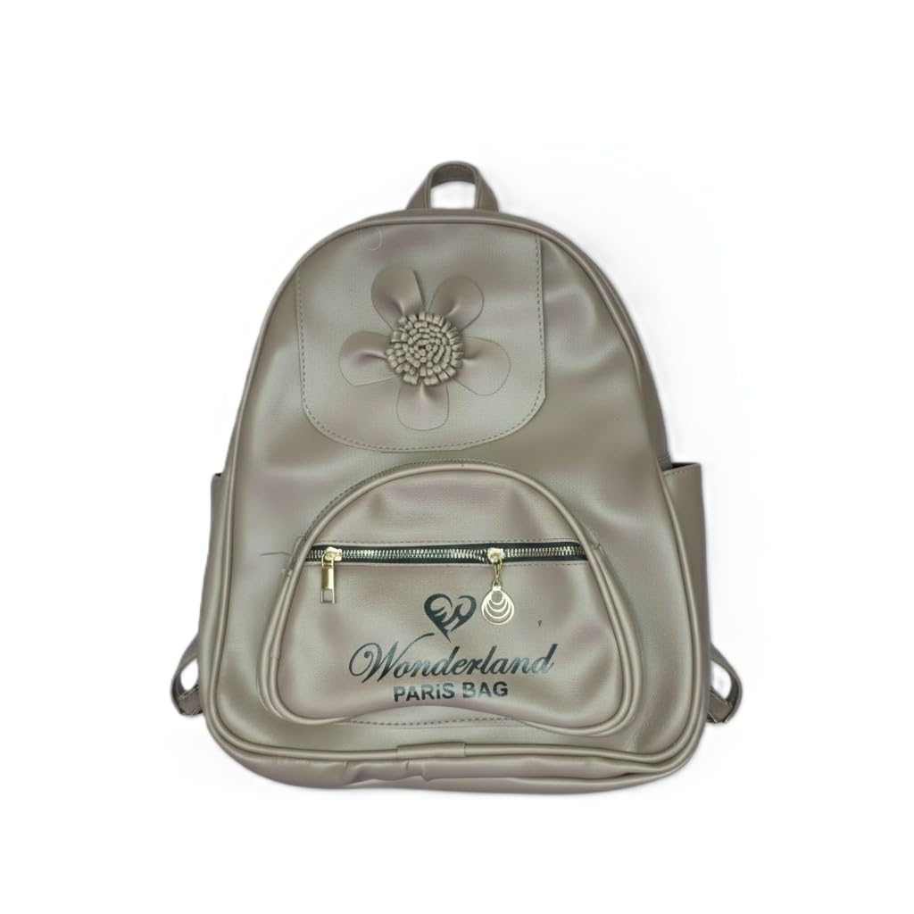 Wonderland Paris Bag Women's Vegan Leather Backpack, 3D Floral Design, Quick-Access Front Pocket, Adjustable Straps, for School and Travel-image-1