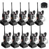 MT-8S Walkie Talkies Long Range for Adults, Radios Walkie Talkies with Conduit Earpiece, Flashlight, 2 Way Radio with Rechargeable Battery, Two Way Radio for Family, Camping, School, Church（10 Pack）