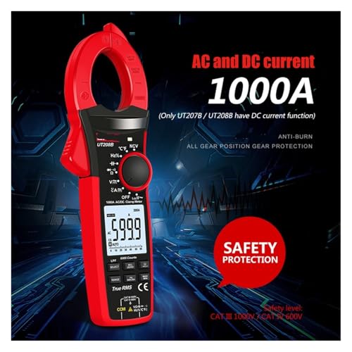 Voltímetro de pinza digital UT207B UT208B amperímetro AC DC medidor de corriente con pinzas UT205E miniatura 3