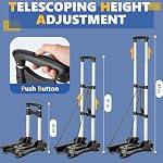 Gorpuire Small Folding Hand Truck Dolly with 2 Wheels, Foldable Luggage Cart, Lightweight Aluminum Collapsible Trolly Portable Dolly for Moving Airport Travel Use | Lightweight Aluminum Collapsible Trolly Portable Dolly for Moving Airport Travel Use