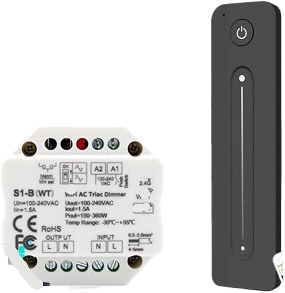 Dimmer switch 220V 2.4G remote control LED bulb light triac dimming controller S1-B-WT
