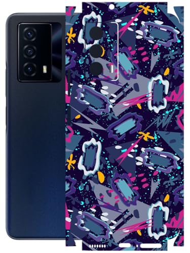 Image of AtOdds - Full Body Back Screen Guard Protector Film - Lamination Wrap Skin Sticker Compatible with IQOO Z5 | Scratchproof Matte Finish (Abstract)