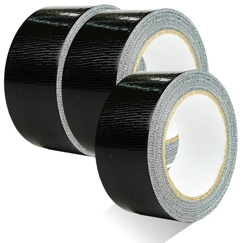Image of 3-Pack Duct Tape Heavy Duty Black Waterproof, 66 Yards x 1.88 Inch Total Strong Adhesive Duct Tape No Residue Bulk for Home Use, DIY, Projects, Outdoor Repairs Tear by Hand