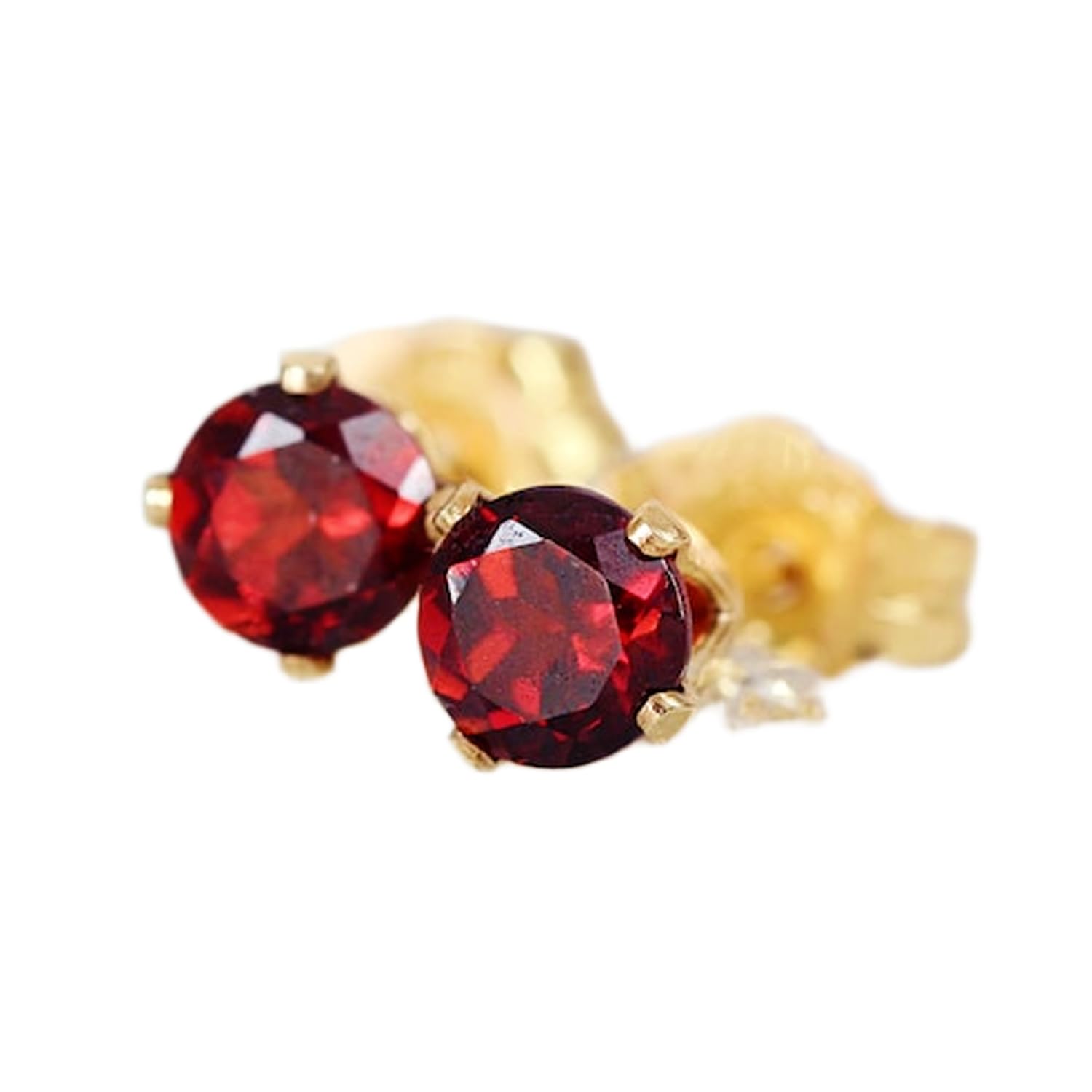 Grenat naturel boucles d'oreilles argent 925 minimalistes LKSTD_0634