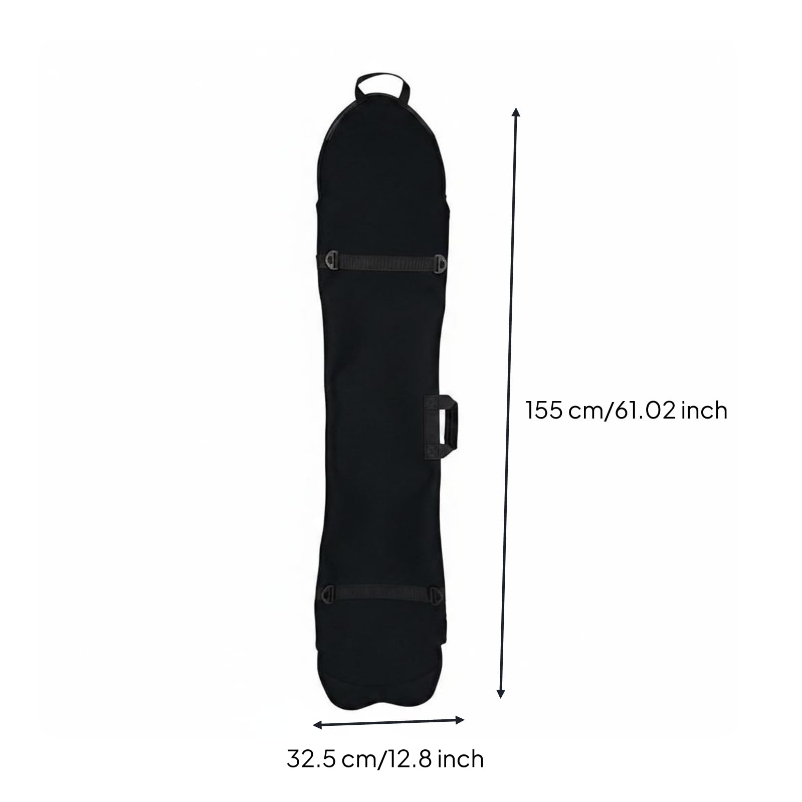 Borsa Snowboard Imbottita a Spalla Borsa Snowboard Nera Manici Rinforzati Accessorio Sportivo