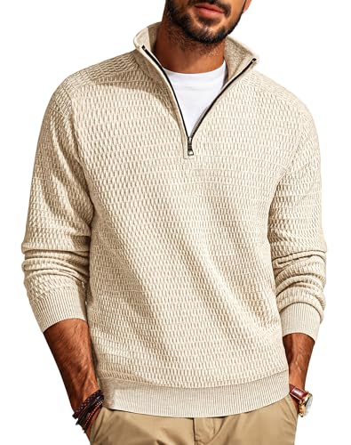 PJ PAUL JONES Mens Quarter Zip Pullover Sweater Long Sleeve