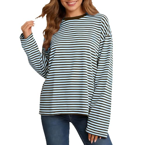 T-shirt à rayures manches longues femme pour un look de printemps décontracté