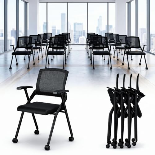 Image of 20-Pack Folding Office Chair with Wheel, Heavy Duty Conference Chairs