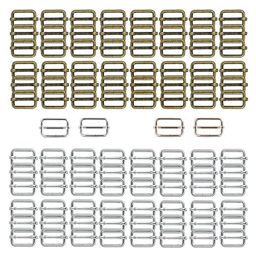 HUAZIZ 100 Piezas Hebillas Deslizantes Ajustables de Metal, Hebillas Deslizantes para Hacer bolsos, mochilas, bolsos, accesorios de bricolaje, 25 mm, Ajustable Slide Hebilla, Correa Hebilla Deslizante