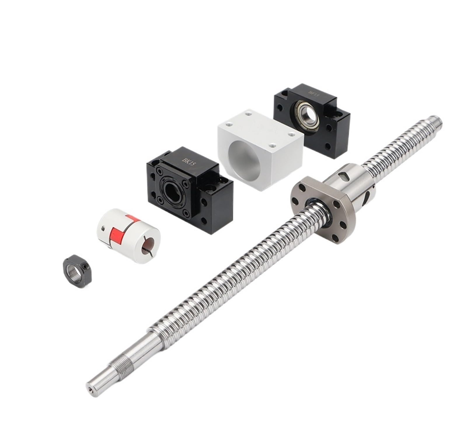 Metal Ball Screw nut SFU2505 Set of Precision Ball Screw + Nut + Nut Seat + Support Seat(800mm)
