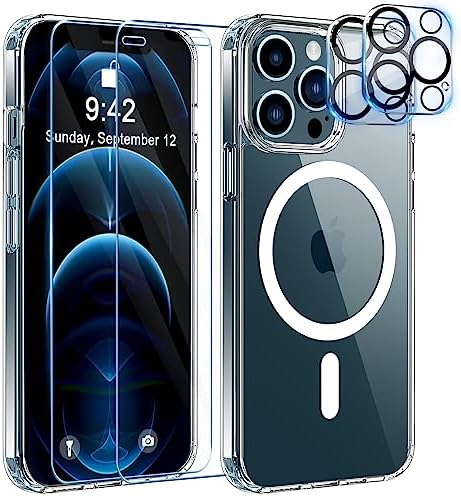 XTCASE Cover Magnetica per iPhone 15 [Compatibile con Magsafe], Custodia Trasparente Hard PC Anti-Graffio Antiurto Protettiva Case con Paraurti in TPU Flessibile Morbido, Clear