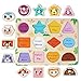 GRINNNIE Wooden Puzzles for Toddlers 1 2 3 Years Old, Montessori Toddler Toys 5PCS Peg Puzzles with Knob - Number, Alphabet, Shape, and Animal, Great Gifts for Boys Girls