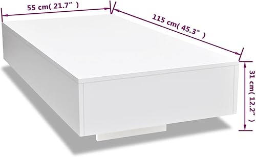 Miniatura 2 de BaraSh Mesa de centro Mesas de sala de estar, mesa central Mesas de centro para sala de estar con almacenamiento, color blanco brillante