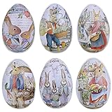 Crazy Night Assorted Metallic Easter Egg Container Different Design Wedding Supplies Painting Print Candy Packaging Box Tin Easter Day Eggs Random Color (6)