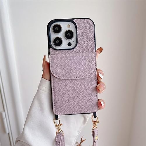 Étui pour iPhone 11 portefeuille bandoulière téléphone poche carte
