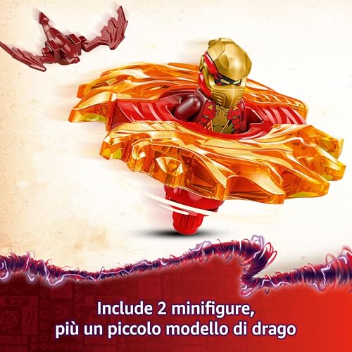 NINJAGO Spinner del Drago Spinjitzu di Kai - Trottola Giocattolo Ninja con Elementi di Potere e 2 Minifigure con Spade, Giochi per Bambini e Bambine da 6 Anni da La Rivolta dei Draghi 71823 - Lego - Immagine 1