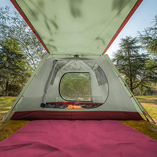 Kazoo Camping Tents 4 Person Waterproof Instant Tents 4 People Cabin Tent Easy Setup With Sun Shade Automatic Aluminum Pole #TOP1
