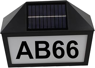 DOITOOL LED Illuminated Address Plaque door light outdoor solar lamp house number signs House Number Solar Light remote control light board Solar Address Plate