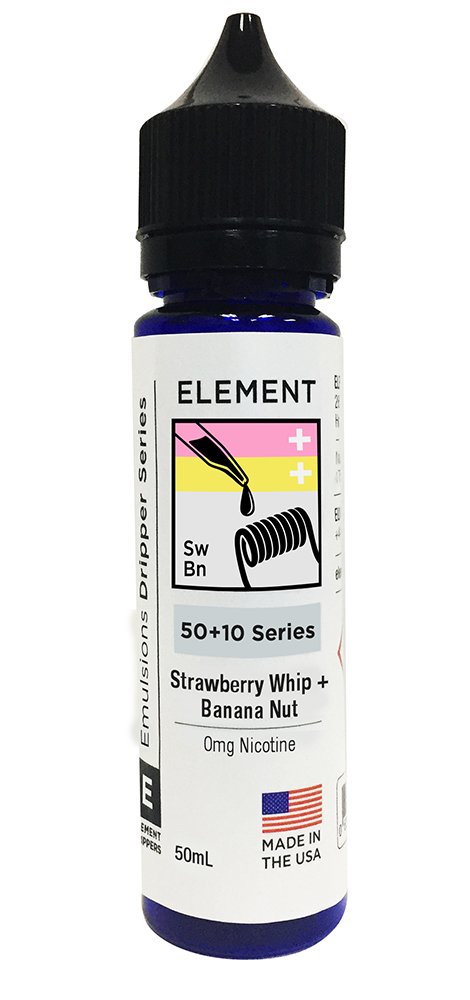 Element E-Liquid Mix Series Strawberry Whip Plus Banana Nut Emulsions Dripper, 50 ml