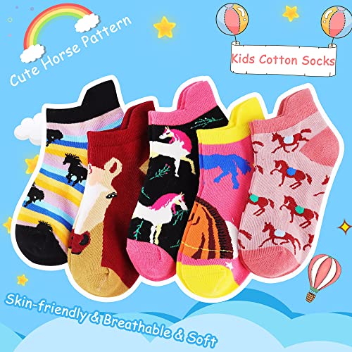 image for Jeasona Girls Socks Horse Gifts for Girls Cute Funny Horse Kids Ankle 