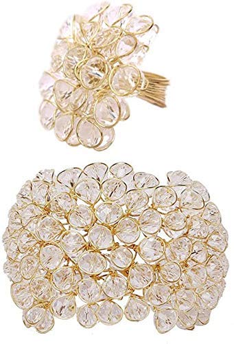 COSMOS SYSTEMSJewellery Rose Gold Crystal Charm Bracelet and Ring Combo Jewellery Gifts for Girls and Women