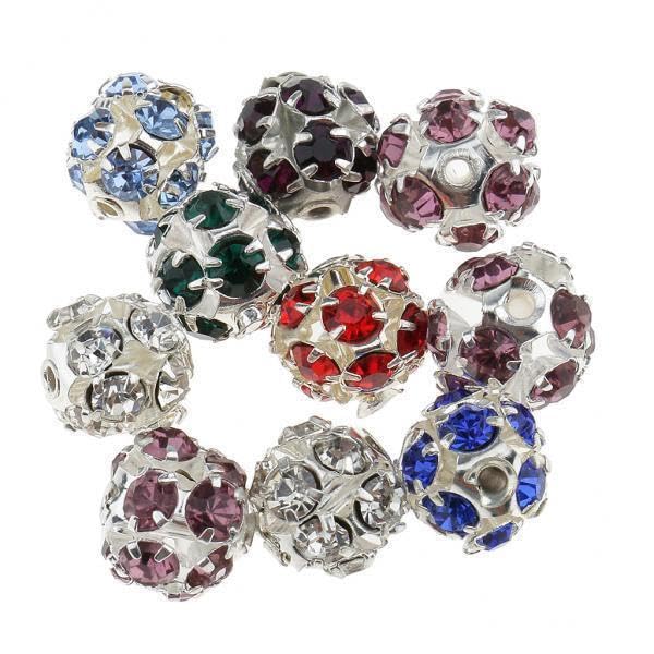 SNAPPSY 5x10 Pieces Assorted Color Metal Crystal Beads for Jewelry Making Crafts 8mm-picture-11