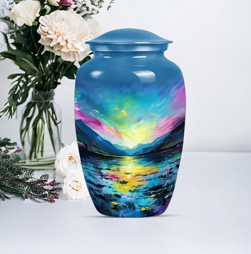 Image of Personalized Majestic - Large Burial Urn - Large Decorative Urn - 10 Inch - Large with Velvet Bag - Decorative Urn for Ashes - Funeral Urn - Cremation Urn - Memorial Urn for Male & Female