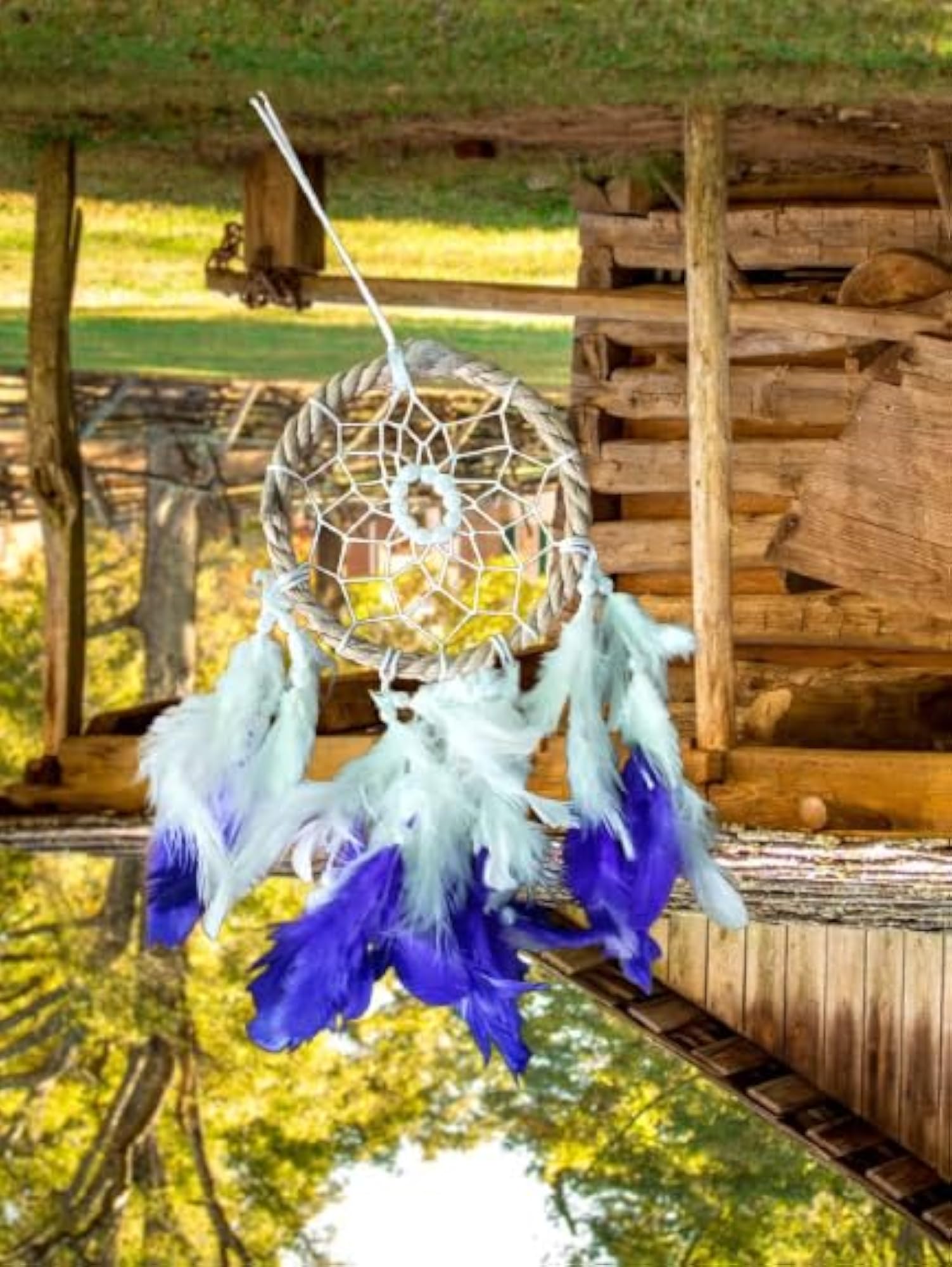 Handcrafted Dream Catcher with Feathers, 15 cm Diameter