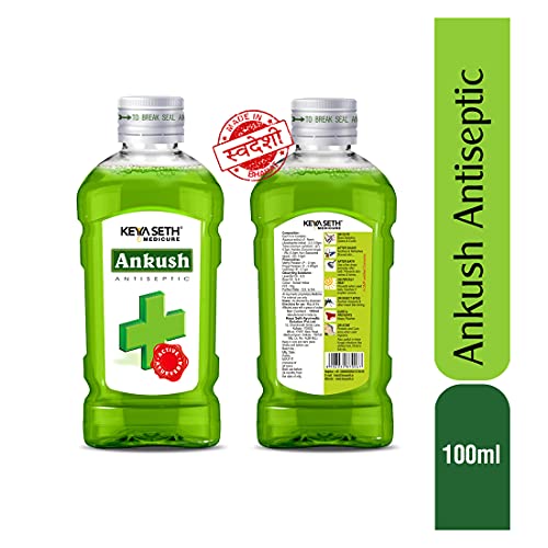 Image of Keya Seth Aromatherapy, Ankush Ayurvedic Antiseptic Liquid, No Burning Sensation for First Aid & Personal Hygiene, Enriched with Neem, Tulsi, Lavender & Rose Essential Oil 100ml (Pack of 1)