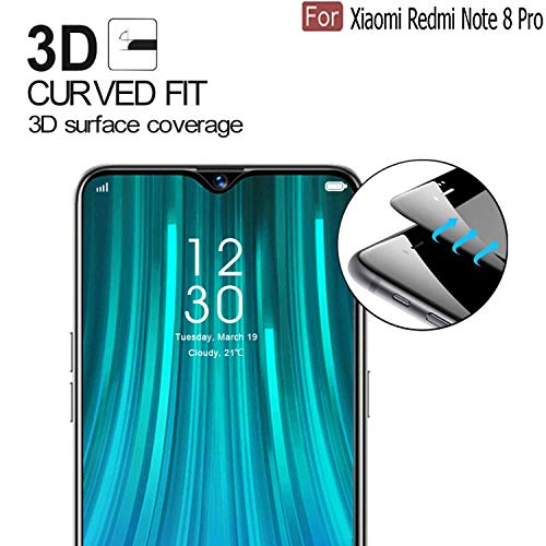 Image of CEDO Tempered Glass for Redmi Note 8 Pro | Screen Protector Full HD Quality Tempered Glass Anti-Scratch Edge to Edge Coverage with Easy Installation Kit (Black)