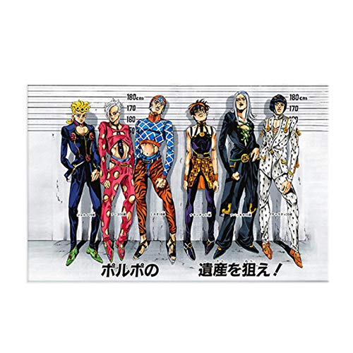 Jojo Vento Aureo Golden Anime Poster Lienzo Pintura Arte de la pared Decoración Imagen Sala de estar Dormitorio Estudio Decoración del hogar Impresiones -60x90cmx1pcs- Sin marco Cover