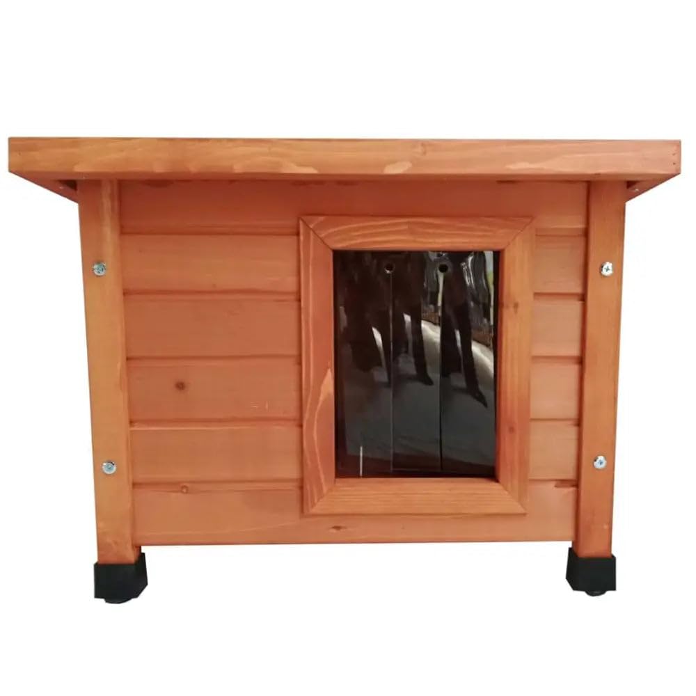@Pet - Caseta para gatos de exterior, 57 x 45 x 43 cm, de madera marrón