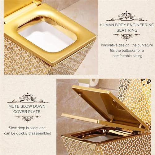 Golden Toliet, Servizi igienici per i bagni, WC Super One Piece, WC doppio scarico, WC compatto con sedile confortevole, moderno allungato, 400 mm-27,5x78x15,2 pollici