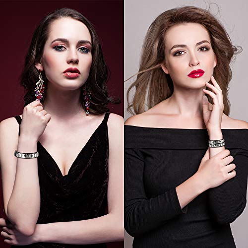 HICARER 3 Pezzi Bracciale Punk in Pelle con