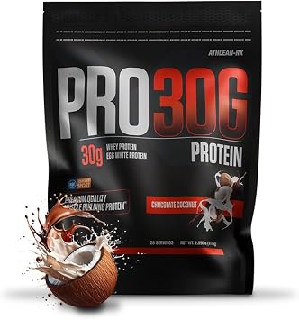 ATHLEAN-X PRO-30G, Premium Whey Protein Isolate Powder, Chocolate Coconut, Gluten-Free, Low Sugar, 30g of High Protein Powder for Muscle Recovery & Growth