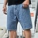 Men's Vintage Washed Jean Shorts Straight Leg Summer High Waisted Loose Fit Casual Denim Shorts with Pockets