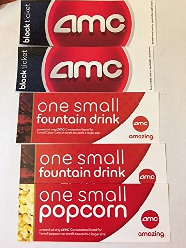 AMCAMC BLACK Movie Ticket combo for two w/ 2small drinks and 1 small popcorn