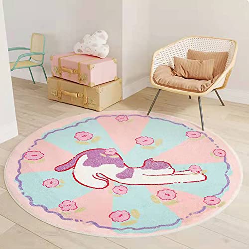 MOSHOINOT Alfombra Infantil Lavable en Lavadora para Cuarto de los niños / la habitación de Las niñas / la habitación del bebé / Dormitorio Redondas Bebes Redonda Alfombras Decorativas Modernas Cover